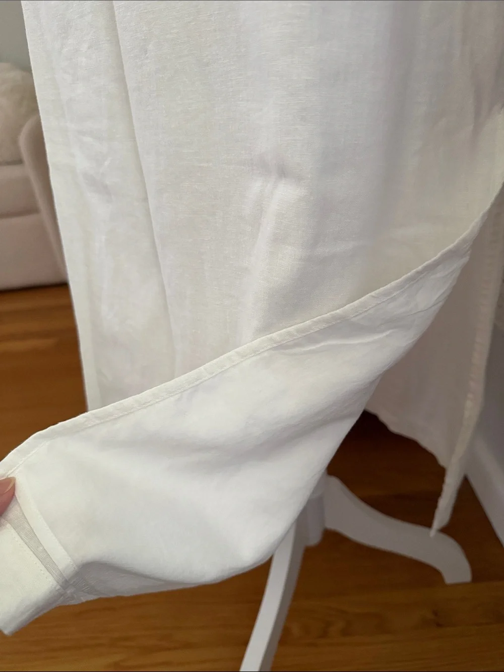 GAP White Maxi Linen-Blend Skirt